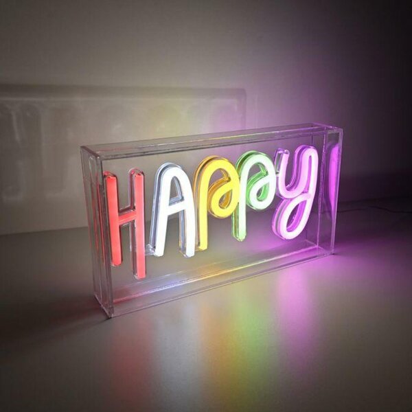 LEUCHTEN DIREKT is JUST LIGHT LED nástěnné svítidlo nápis HAPPY vícebarevné USB vypínač dekorativní LD 85027-70