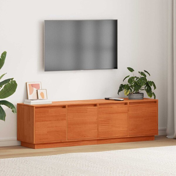 VidaXL TV skříňka 156 x 37 x 45 cm masivní borové dřevo [869994] Barva: Voskově hnědá