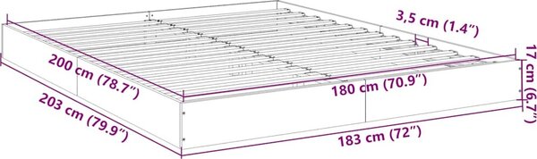 VidaXL Rám postele bez matrace 180x200cm Dřevěné konstrukce [842002] Barva: Bílá