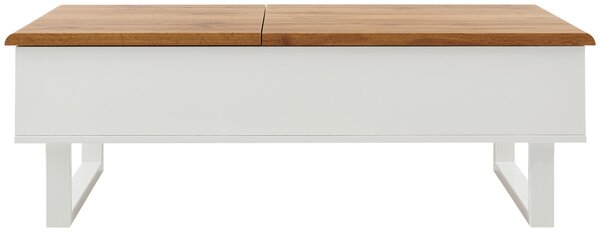 KONFERENČNÍ STOLEK, bílá, barvy dubu, kov, kompozitní dřevo, 120/60/40-65 cm Livetastic, Online Only
