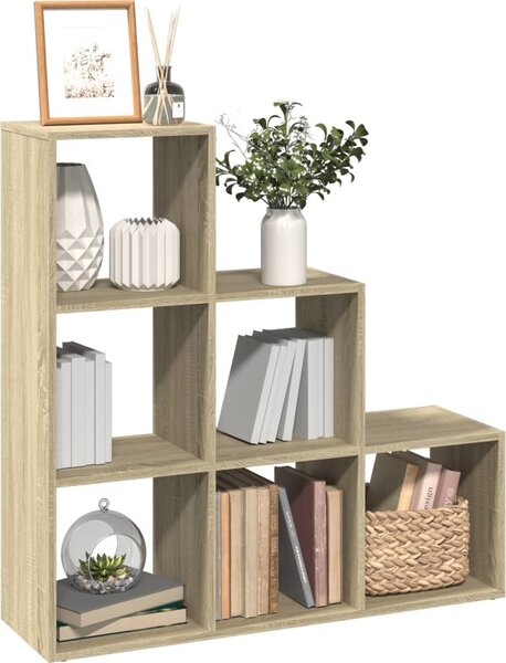 VidaXL Knihovna/dělící stěna 3patrová 99x29x99 cm kompozit [879662] Barva: dub sonoma