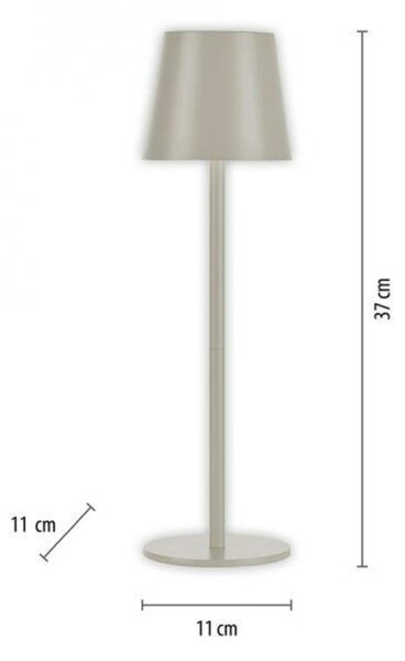 LEUCHTEN DIREKT is JUST LIGHT LED stolní lampa lakovaná šedá ochrana proti stříkající vodě na baterie 3000K LD 19250-40