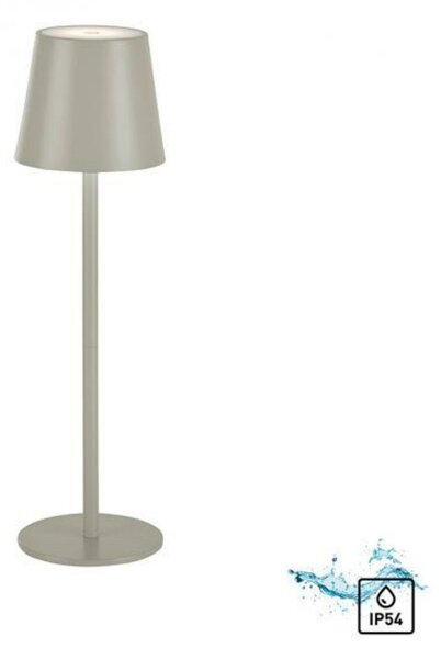 LEUCHTEN DIREKT is JUST LIGHT LED stolní lampa lakovaná šedá ochrana proti stříkající vodě na baterie 3000K LD 19250-40