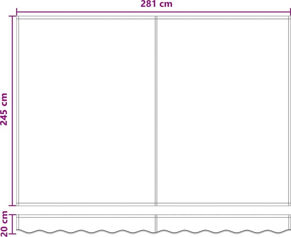 VidaXL Zatahovací markýza modrá a bílá 3 x 2,5 m textil a hliník [3425864] Barva: Taupe (antracitový rám)