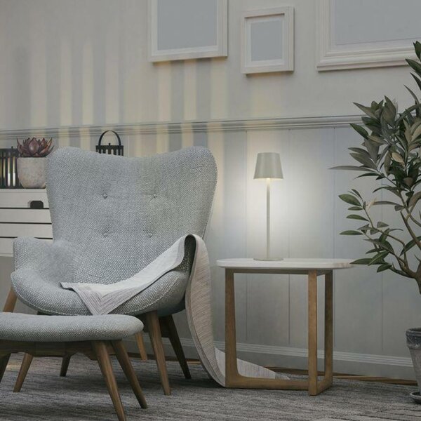 LEUCHTEN DIREKT is JUST LIGHT LED stolní lampa lakovaná šedá ochrana proti stříkající vodě na baterie 3000K LD 19250-40