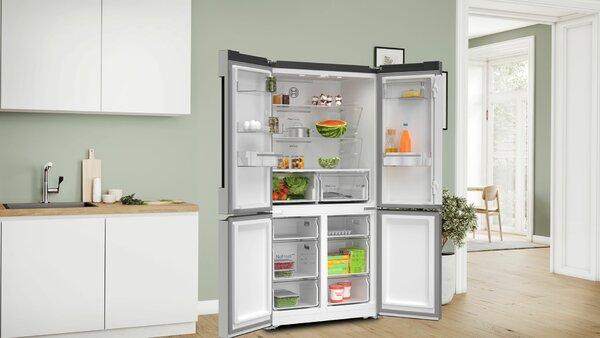 Bosch Serie 4 KFN96VPEA lednice s mrazničkou (vedle sebe) Stojací 605 l E Nerezová ocel