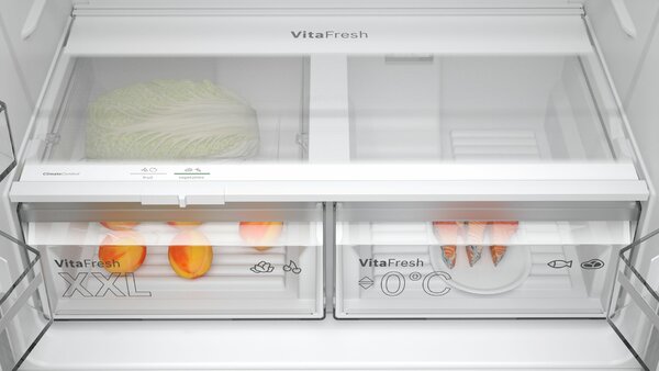 Bosch Serie 4 KFN96VPEA lednice s mrazničkou (vedle sebe) Stojací 605 l E Nerezová ocel