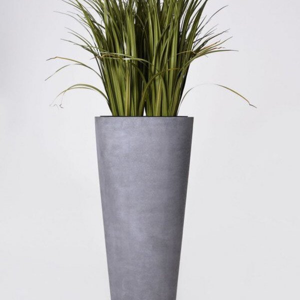 Vivanno květináč RONDO CLASSICO 80, sklolaminát, výška 80 cm, beton design, šedý