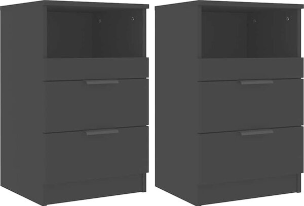 VidaXL Bedside Cabinet 2 ks Medium Engineered Wood [856845] Barva: Bílá