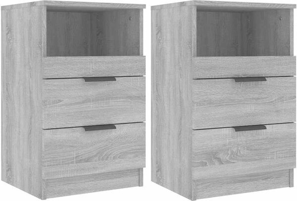 VidaXL Bedside Cabinet 2 ks Medium Engineered Wood [856845] Barva: Bílá