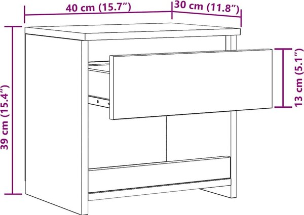 VidaXL Noční stolky 2 ks 40 x 30 x 39 cm kompozitní dřevo [803460] Barva: Černá