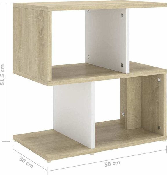 VidaXL Noční stolek 50x30x51,5 cm kompozitní dřevo [806378] Barva: Bílá