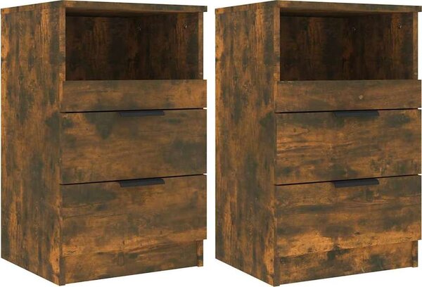 VidaXL Bedside Cabinet 2 ks Medium Engineered Wood [856845] Barva: Bílá