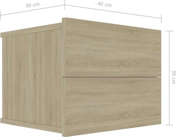VidaXL Nástěnné noční stolky 2 ks 40 x 32 x 30 cm [801060] Barva: Bílá