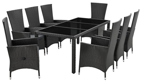 Juskys Zahradní ratanový set Rimini Plus - černý