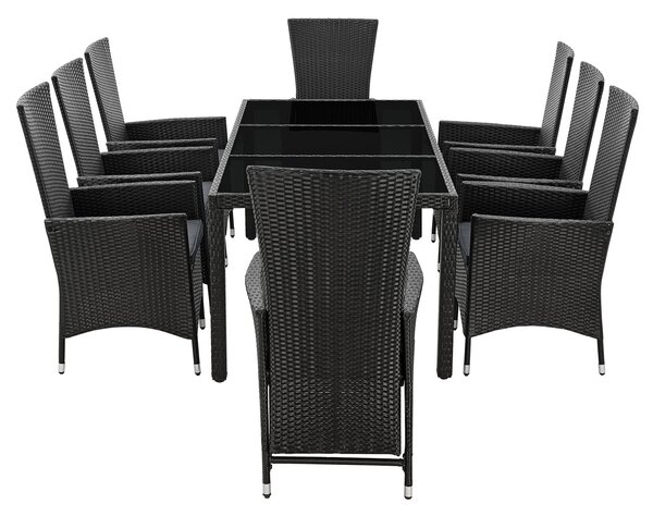 Juskys Zahradní ratanový set Rimini Plus - černý