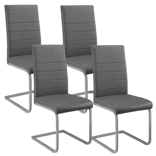 FurniGO Sada 4 konzolových židlí Vegas - šedá