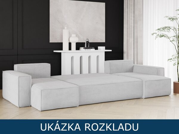 Rozkládací sedací souprava do U - Karl - Černá 135