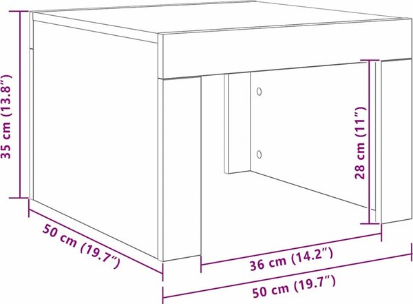 VidaXL Konferenční stolek 50 x 50 x 35 cm kompozitní dřevo [875033] Barva: Staré dřevo