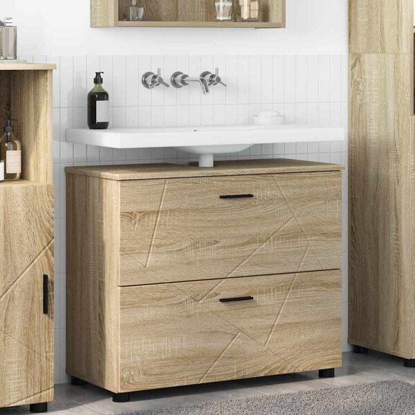 VidaXL Koupelnová skříň 76,5 x 35 x 64 cm Kompozitní dřevo & kov [883302] Barva: Staré dřevo