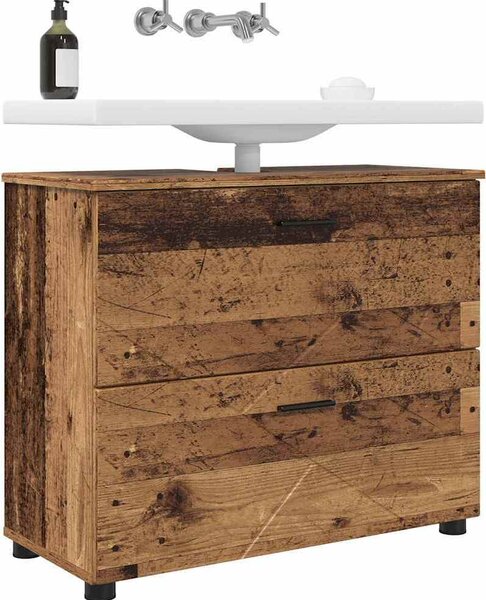 VidaXL Koupelnová skříň 76,5 x 35 x 64 cm Kompozitní dřevo & kov [883302] Barva: Staré dřevo