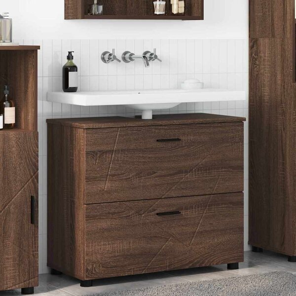 VidaXL Koupelnová skříň 76,5 x 35 x 64 cm Kompozitní dřevo & kov [883302] Barva: Staré dřevo