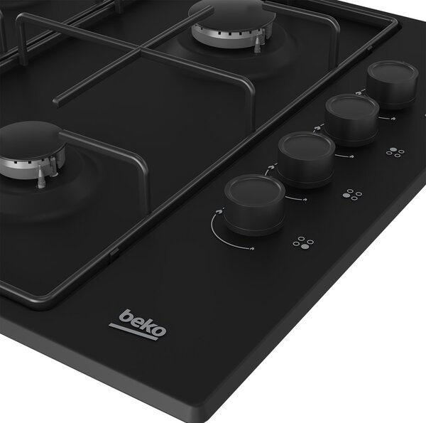 Beko HIBG64120SB varná deska Černá Vestavěné 60 cm Plynový 4 zóna/zón
