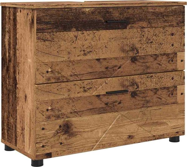 VidaXL Koupelnová skříň 76,5 x 35 x 64 cm Kompozitní dřevo & kov [883302] Barva: Staré dřevo