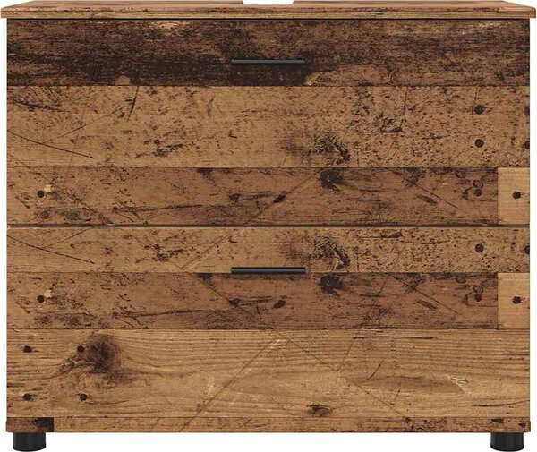 VidaXL Koupelnová skříň 76,5 x 35 x 64 cm Kompozitní dřevo & kov [883302] Barva: Staré dřevo