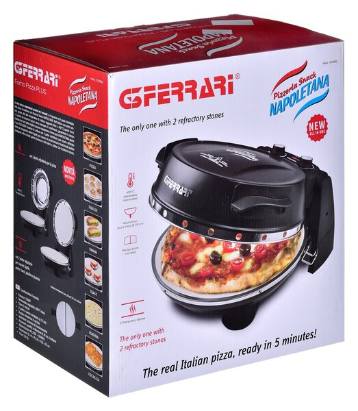 Pec na pizzu G3Ferrari G1003210 Plus evo černá 2 kameny