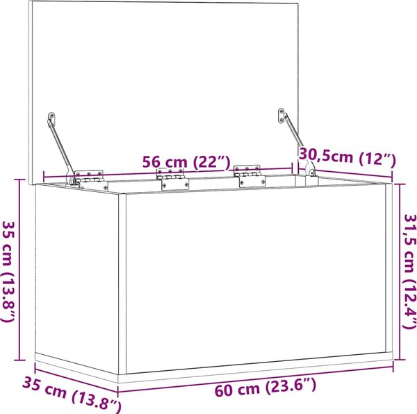 VidaXL Úložný box 60 x 35 x 35 cm kompozitní dřevo [868704] Barva: dub artisan