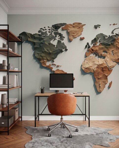 Fototapety Abstraktní mapa světa, Fototapety mapy světa, c00011 : uwalls.cz