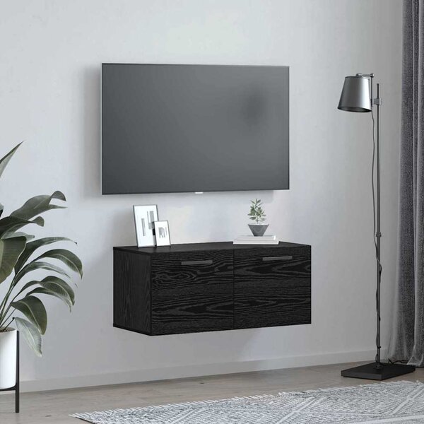 VidaXL Nástěnná skříňka 80 x 36,5 x 35 cm kompozitní dřevo [879560] Barva: Černý dub
