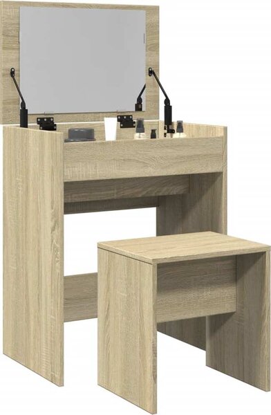 VidaXL Toaletní stolek se stoličkou 60 x 40 x 113,5 cm [868872] Barva: dub sonoma