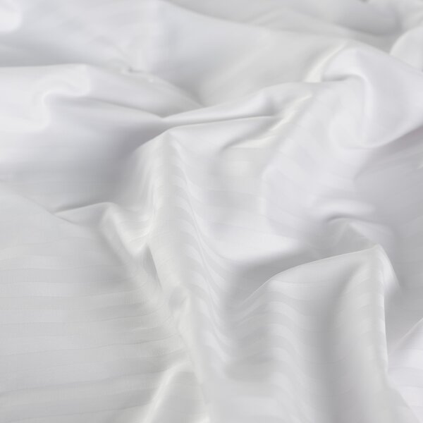 DARRÉ Damaškové saténové povlečení Pruh 10 mm - White Velikost: 140 x 200 + 70 x 90