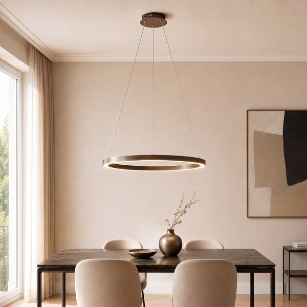 Závěsné svítidlo bronzové 80 cm vč. LED s 3-stupňovým stmíváním - Girello