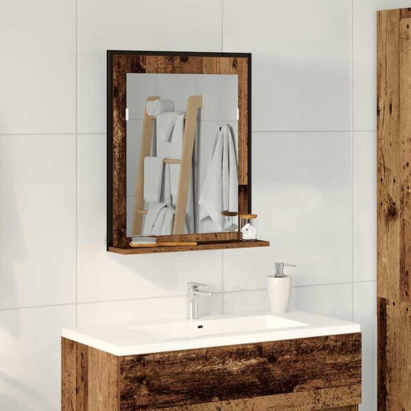 VidaXL Koupelnové zrcadlo s poličkou 50x12x60 cm kompozit [862222] Barva: dub artisan