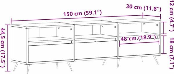 VidaXL TV skříňka 150 x 30 x 44,5 cm kompozitní dřevo [862136] Barva: dub artisan