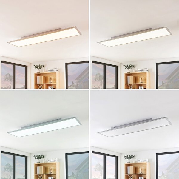 Stropní lampa Lindby, Stenley, stmívatelné, Bílá, Kuchyně, Plast, Moderní
