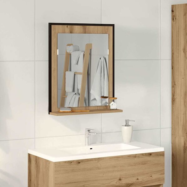 VidaXL Koupelnové zrcadlo s poličkou 50x12x60 cm kompozit [862222] Barva: dub artisan