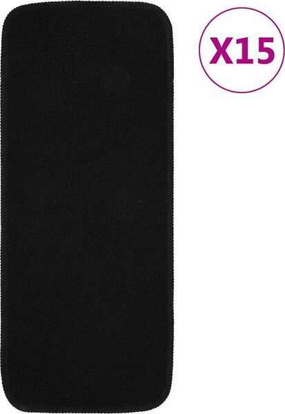 VidaXL Protiskluzové podložky na schody 15 ks PP [4019812] Barva: antracitová, Velikost: 75 x 20 cm