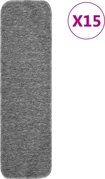 VidaXL Nášlapy na schody 15 ks 75 x 20 cm protiskluzové [4019813] Barva: Hnědá