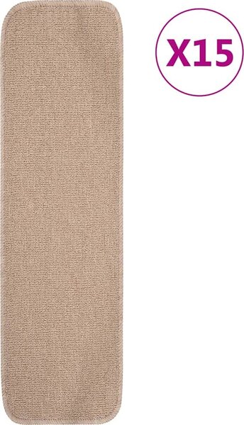 VidaXL Nášlapy na schody 15 ks 75 x 20 cm protiskluzové [4019813] Barva: Hnědá