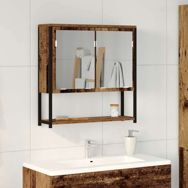 VidaXL Koupelnová skříňka se zrcadlem 60x16x60 cm kompozit [862225] Barva: Staré dřevo