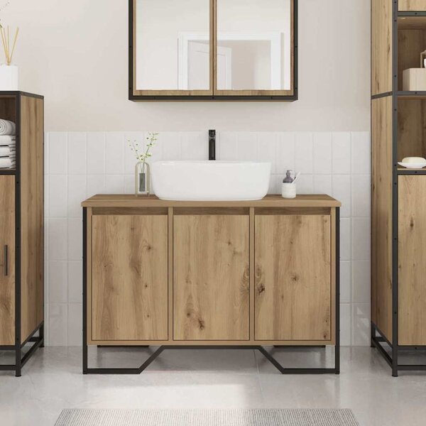 VidaXL Koupelnová skříňka pod umyvadlo 91x35x60 cm kompozit [869182] Barva: dub artisan