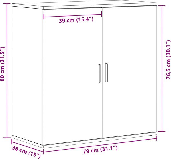 VidaXL Příborník 79 x 38 x 80 cm kompozitní dřevo [862269] Barva: Černý dub