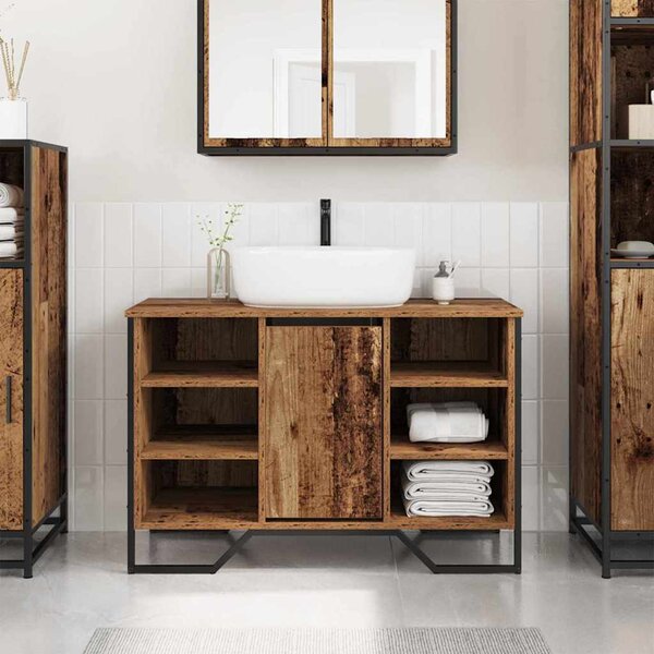 VidaXL Koupelnová skříňka pod umyvadlo 91x35x60 cm kompozit [869185] Barva: Černý dub