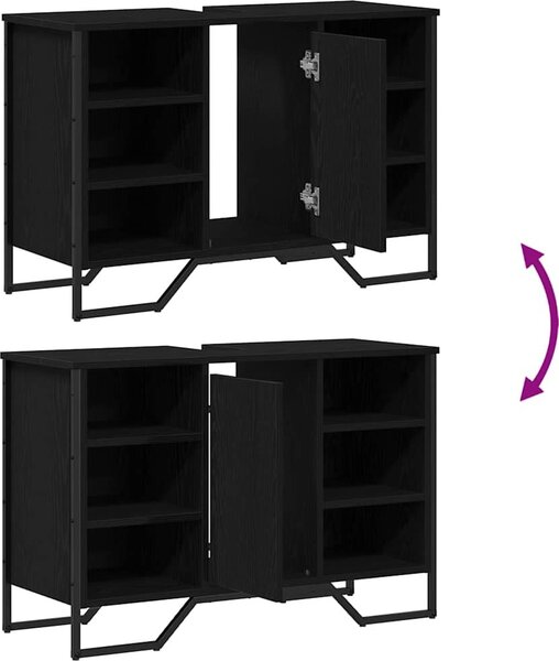 VidaXL Koupelnová skříňka pod umyvadlo 91x35x60 cm kompozit [869185] Barva: Černý dub