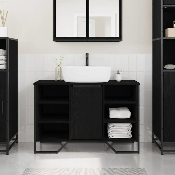 VidaXL Koupelnová skříňka pod umyvadlo 91x35x60 cm kompozit [869185] Barva: Černý dub