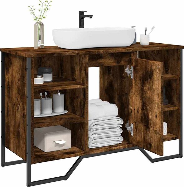 VidaXL Koupelnová skříňka pod umyvadlo 91x35x60 cm kompozit [869185] Barva: Černý dub